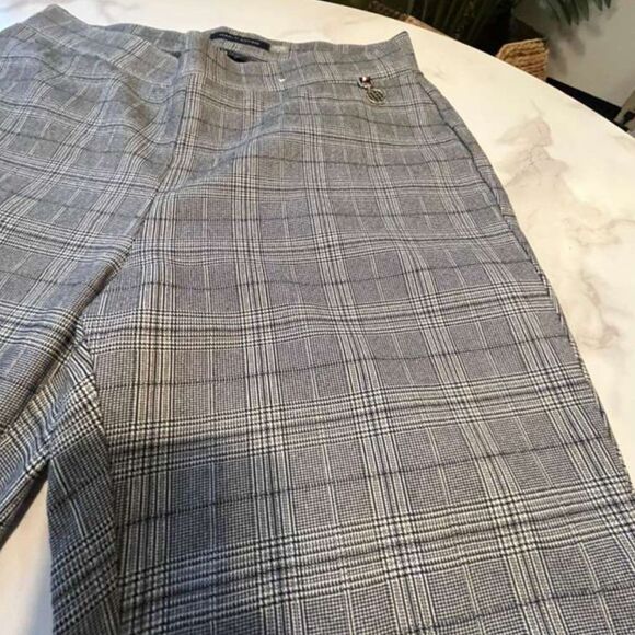 Tommy Hilfiger Women’s Glen Plaid Stretch Pants Size 4 Gray Check Pull-On - Picture 8 of 11
